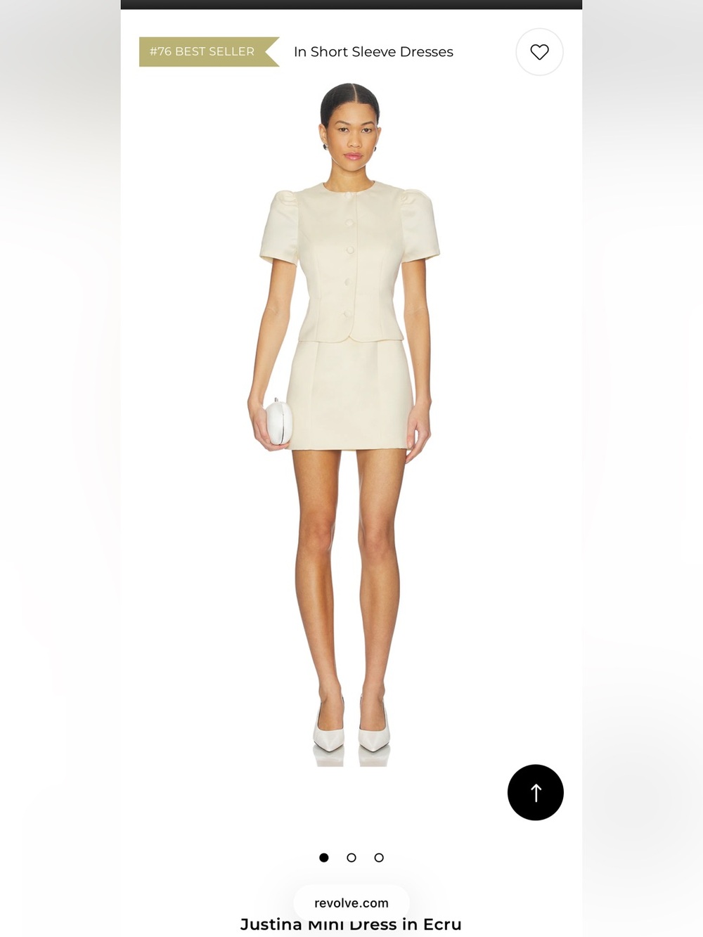Justina Mini Dress in Ecru from Revolve